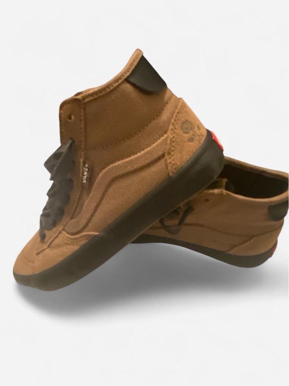 Vans Kids Brown High-Top Canvas Sneakers with Black Soles